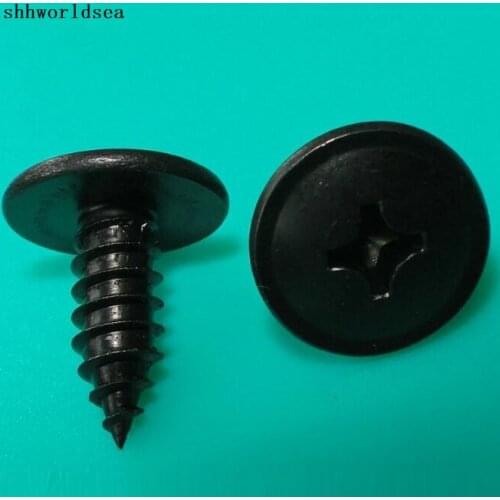 Shhworldsea 100pcs Free Shipping Zinc Black Cross Recessed Round Head Tapping Screw Fastener Clip