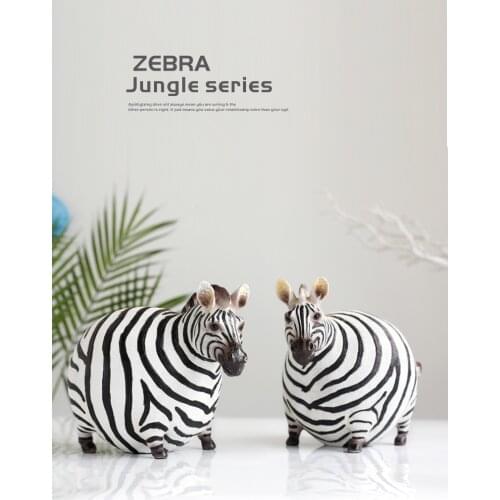 Nordic Resin Crafts Cute Zebra Desk Ornaments Handmade Miniature Figurines Lovely Fairy Garden Creative Home Decor Accessories