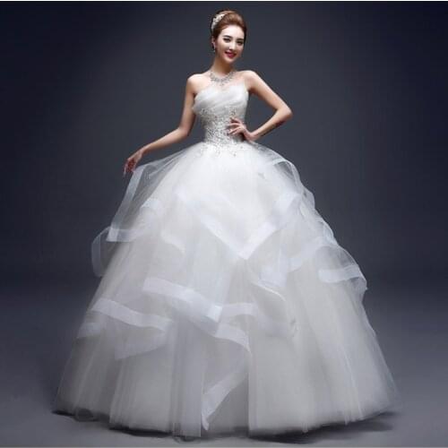 Wedding Dresses Illusion Sleeveless Strapless Backless Pleat Ruched Crystal Tulle Lace Embroidery Beading Women Bride Gown GB005