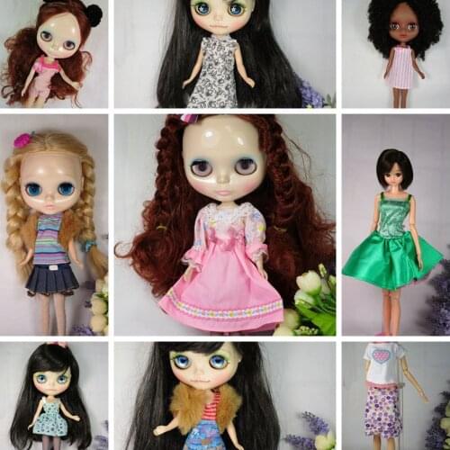 1/6 Cute Outfit Tops Vest Trousers Skirt Dress Casual Daily Clothes Accessories for Blythe Doll Girls Toy