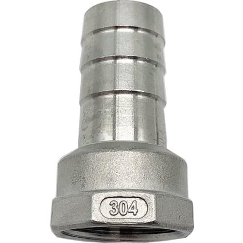 1/8'' - 2'' BSP Female Thread x Barb Hose Tail 304 Stainless Steel Water Pipe Fitting Reducer Pagoda Joint Coupling Connector