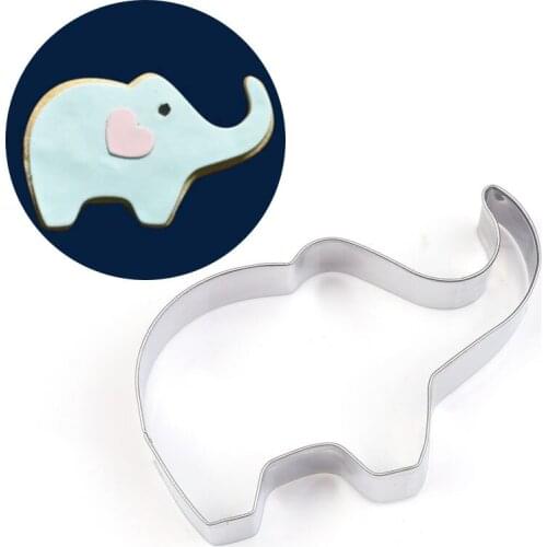1PC Cartoon Snail Elephant Shaped Fondant Cookie Biscuit Cutter Stainless Steel Mold Baking Cake Decorating Tools LB 391