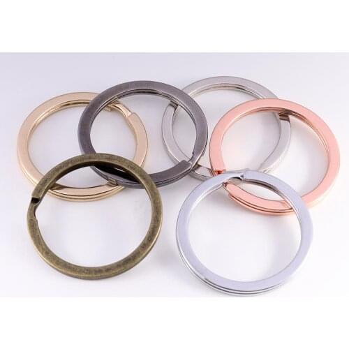 10Pcs/Lot 25 28 30mm Gold Silver Round Key Ring Laveros Clasp Findings Key Chain Split Ring Plated Key Ring For Jewelry Making