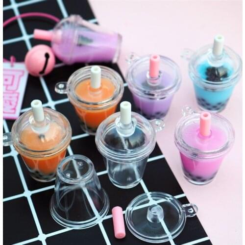 10Pcs Mini Frappuccino Cup Coffee Cup Dollhouse Miniature Simulation Plastic Cake Ice Cream Cups Keychain Jewelry Making