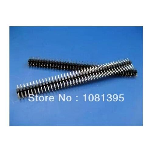 Free Shipping 100 pcs 2x40 Pin Male 2.54mm 80Pin Double Row Pin Header Strip NEW 2.54 pitch Connector
