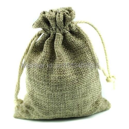 100pcs/lot CBRL jute/linen/flax drawstring bags&pouch for accessories/Dried foods,Various colors,size customized,wholesale