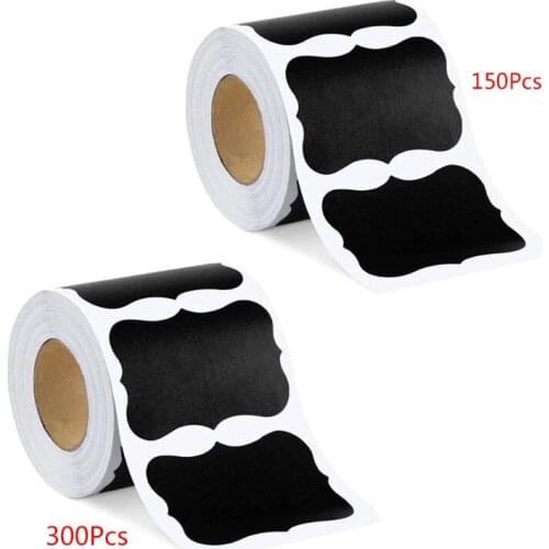 150/300pcs Blank Chalkboard Labels Removable Sticker for Kitchen Canning Mason Spice Jars Gift Packaging