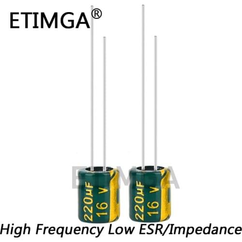 20pcs/lot 220uf16V Low ESR/Impedance High Frequency Aluminum Electrolytic Capacitor Size 6*7 16V 220uf 20