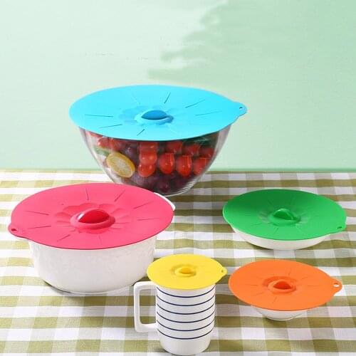 5pcs/set of food silicone fresh-keeping lid sealed lid reusable microwave oven bowl lid cooking pot lid kitchen tool accessories