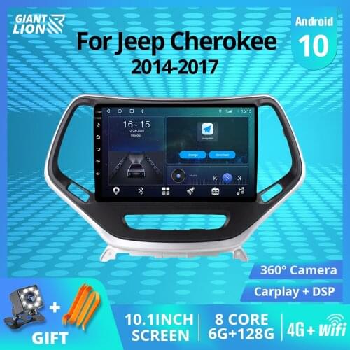 2Din Android10.0 Car Radio For Jeep Cherokee 2014-2017 Auto Radio GPS Navigation Car Stereo Bluetooth Player Carplay