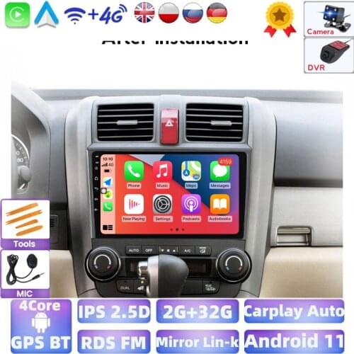 For Honda CRV CR-V 3 RE 2006-2012 Car Radio Multimedia Video Player Navigation GPS Android 2din Support Rear Camera DVR Carplay