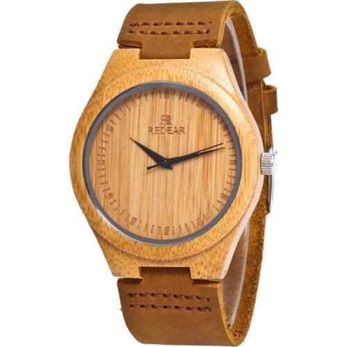 Nature Wooden Bamboo Handmade Watches Men/Women Creative Lovers Watch Fashion Quartz Wristwatches Leather Relogio Masculino Gift