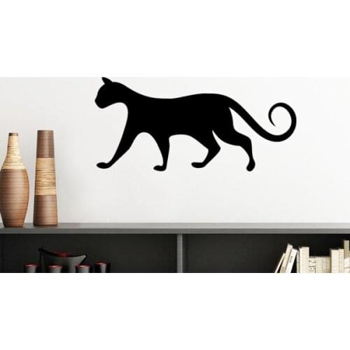 Black Cat Meow Elegant Cute Animal Art Silhouette Silhouette Removable Wall Sticker Art Decals Mural DIY Wallpaper Room Decal