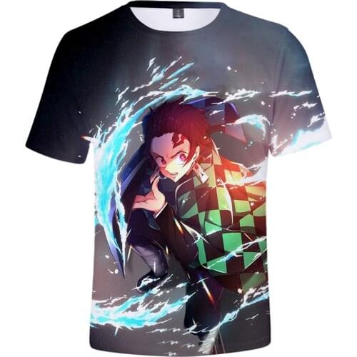 Demon Slayer T Shirt Cosplay Kimetsu No Yaiba Anime Kamado Tanjirou Costume 3D Printed Short Sleeve T-shirt Tops Tees