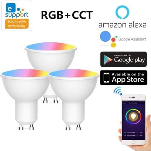 EWeLink GU10 Wifi Smart Light Bulb 4W LED Spotlight Timer Function 220-240V RGB+CCT Voice Control Work With Alexa Google Home