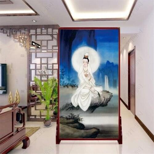 Beibehang Custom wallpaper mural photos HD Guanyin Bodhisattva decorative painting porch mural background painting wall paper