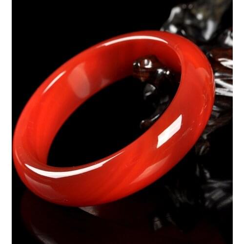 Chinese Red Jade Bracelet 54-64mm Charm Jewellery Fashion Accessories Hand-Carved Man Woman Round Bangle Gifts