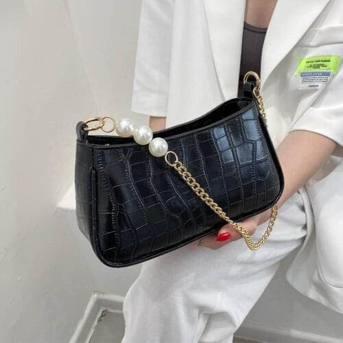 Classic Women Handbag Chain Shoulder Bag Designer Stone Grain Underarm Bag Leather Hand Tote Brand Women Clutch Pouch Hobos Bags
