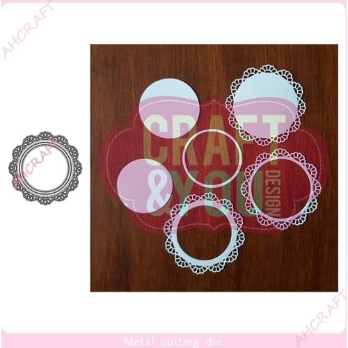 Round Lace Frame Metal Cutting Dies for DIY Scrapbooking Photo Album Decorative Embossing PaperCard Crafts Die2021