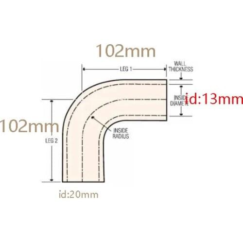 L type id 13/20mm 90 Degree Bend Reducer Elbow Hose