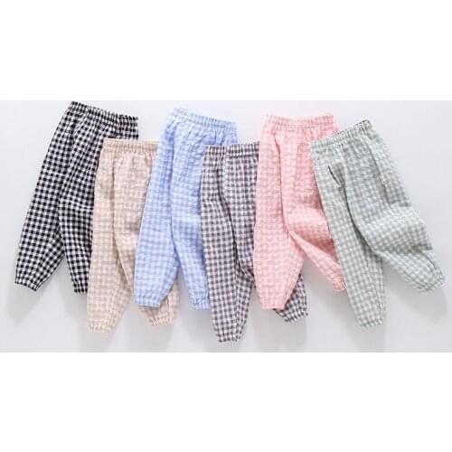Yocute Summer Children Clothes Baby Boy Girl Long Pant Korean Style New 2021 Kids Trousers Cotton' Breathable Lantern Pants 2-6Y