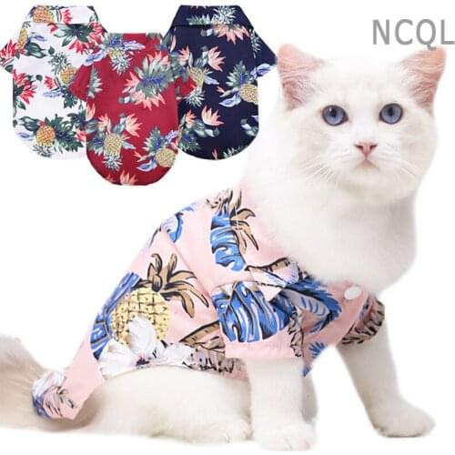 Summer Pet Printed Clothes For Dogs Floral Beach Shirt Jackets Dog Coat Puppy Costume Cat Spring Clothing Pets Outfits