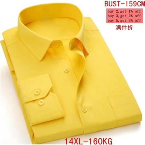 Winter Mens Shirt Large Size Long Sleeve 9XL 8XL 9XL 10XL 12XL 13XL 14XL Casual Business Big Shirt