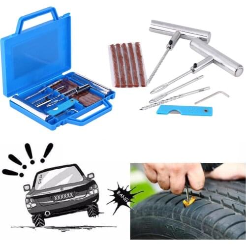 Auto Tire Repair Kit Car Van Motorcycle Bike Tire Repair Tools Emergency Heavy Duty Tubeless Tire Puncture Repair Kit Plug Se