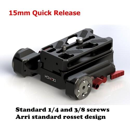 NEW 15mm Quick Release baseplate system 1/4 3/8 screw for 15mm DSLR Camera rig A6 A7S2 A7R2 GH5 fit sony canon cameras