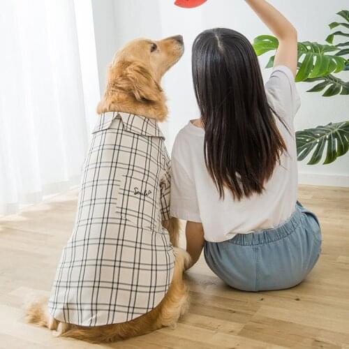 Big Dog Clothes Thin Spring and Autumn Clothes Golden Retriever Labrador Shiba Inu Pet Medium-sized Dog Large Dog Summer Shirt