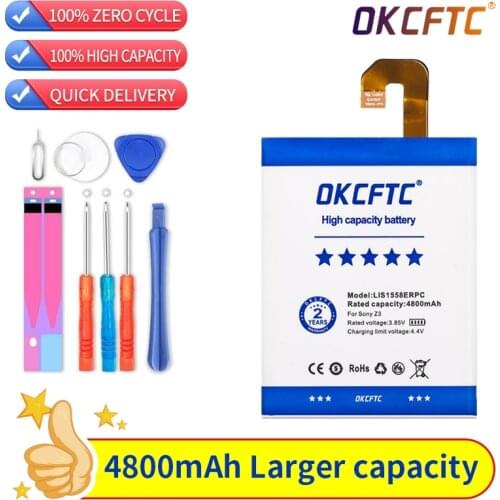 Original 4800mAh LIS1558ERPC Battery For SONY Xperia Z3 Z3Mini Z3+ Z3Plus L55T L55U D6653 D6633 D6603 D5803 D5833 LIS1579ERPC