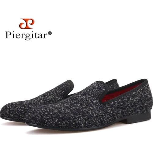 Piergitar high quality men cotton shoes four colors men smoking slippers fashion party and prom mens loafers plus size