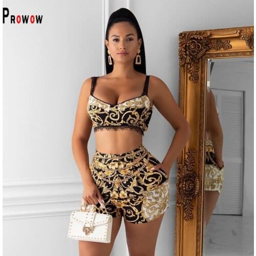 Prowow Sexy Elegant Palace Style Women Two Piece Set Corset Tops Shorts Summer Streetwear Outfits High Quality Clothing Suits