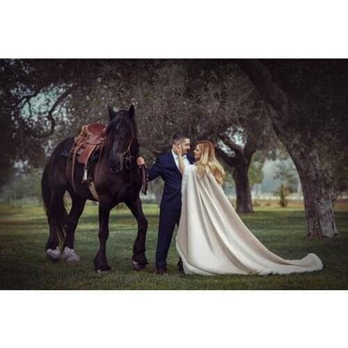 Bridal Cape Champagne Satin Faux Fur Wedding Cloak 52/67 inch Handmade