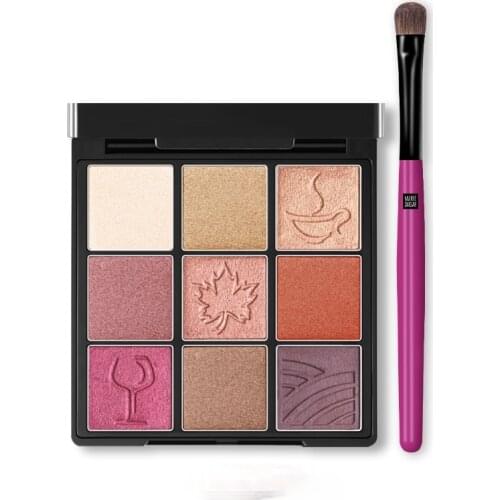 TT MARIE DALGAR Jiugongge Nine-Color Eye Shadow Plate Womens Pearlescent High-Gloss Glitter Earth Color Nude Color Waterproof