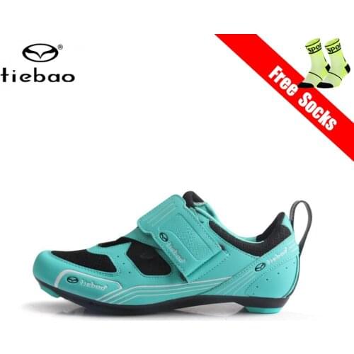 Tiebao Road Cycling Shoes Women Bicicleta Triatlon Racing Bicycle Sneakers Sapatilha Ciclismo Self-locking Ultra-light Flat Shoe