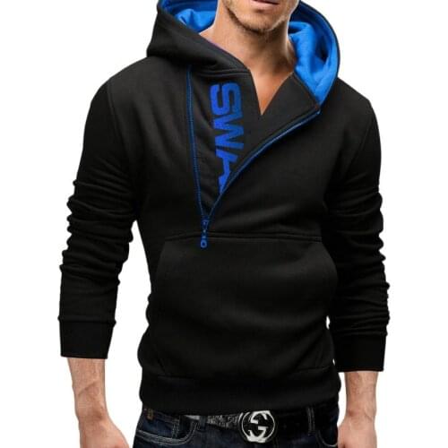 VIANKANI Hoodie Oblique Zipper Solid Color Hoodies Men Fashion Letter Tracksuit Male Sweatshirt Hoody Mens Purpose Tour S-4XL