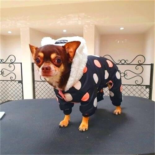 Pet Products Winter Dog Clothing Coat Jacket Hoodie Sweater Cotton Pet Dog Clothes For Small Dogs Yorkies Overalls For Dogs