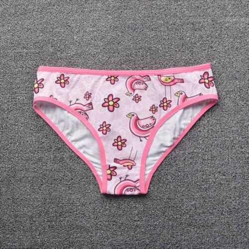 7 Pieces Bird Heart Polka Dot Girls Briefs Trunk Boxers Kids Shorts Child Panties Cotton Pants Children Underwear 3-10Y