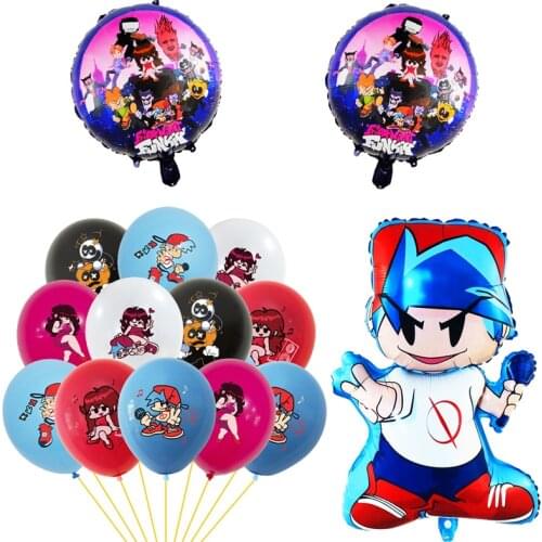 Friday Night Funkin Balloons Game Theme Latex Foil Ballons Happy Birthday Air Globos Party Decorations Kids Boy Adult Baby Toys
