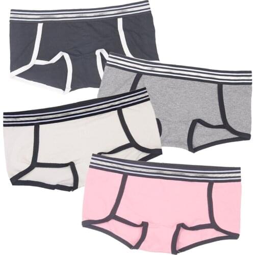 Pink Color Pure Cotton Womens Underwear Cute Girls Boxer Panties Female Soft Breathable Intimates Bag Hip Underpants