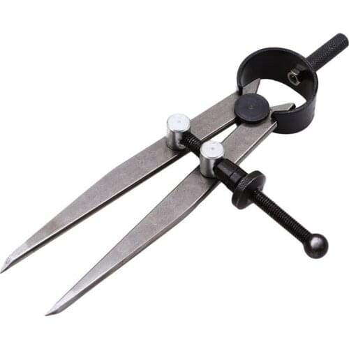 1PC Carbon Steel Scriber Divider Wheel Compass Leather Stitch Hole Distance Measure Compass Leather Divider Tool