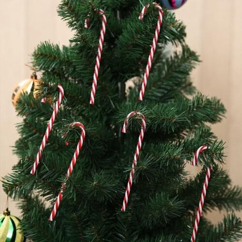 12Pcs/Lot Candy Crutch Pendant Christmas Tree Decor Hanging Ornament For New Year Xmas Party Kids Gift Christmas decoration