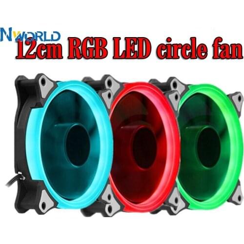120mm RGB Case circle Cooling or double circle Fan 12cm With RGB LED Ring For Computer Cooler Color Radiator Fan