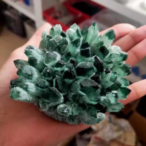 200-800g Natural Green Ghost Phantom Quartz Crystal Cluster rock stones and crystals mineral reiki Healing Specimen Home decor