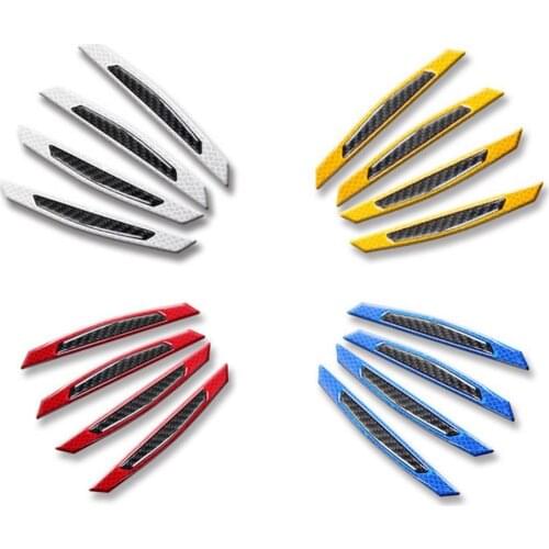 80% Hot Sale 4Pcs Carbon Fiber Reflective Car Door Anti-Scratch Protection Bumper Strip Decor