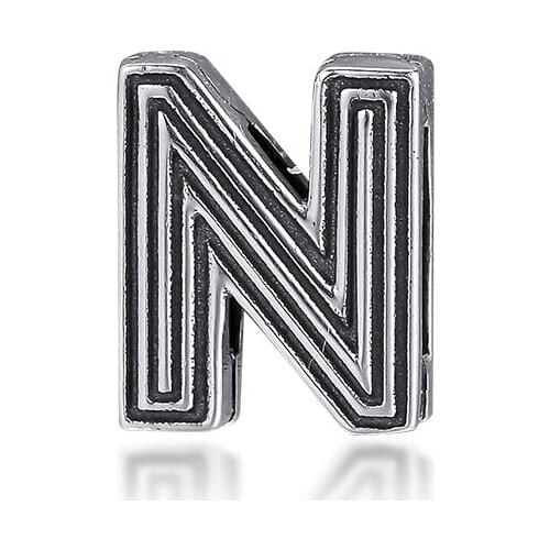 Letter N Clip Beads 925 Sterling Silver Charm Fits Europe Reflexions Bracelets Charms Silver 925 Original Jewelry Making