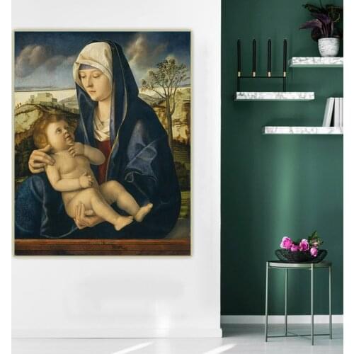 Citon Giovanni Bellini《The Virgin and Child 2》Canvas Oil Painting Artwork Poster Picture Wall Background Decor Home Decoration