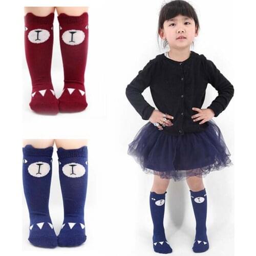 Children Girls Long Sock Toddler Baby Boys Knee Socks Solid Candy Color Leg Warmer Cotton Warm Boot Sock