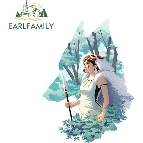 EARLFAMILY 13cm x 9.6cm For Princess Mononoke Motorcycle Car Stickers Vinyl Material Decal Car Styling Surfboard Decoration
